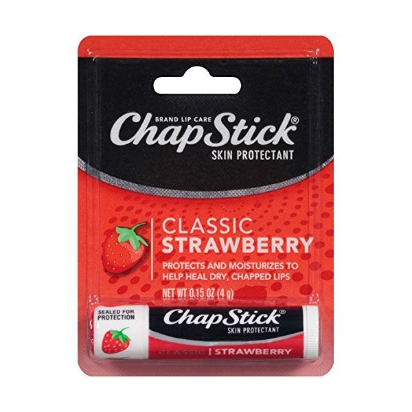 Chapstick Baume à lèvres-classique Fraise 3 Pack