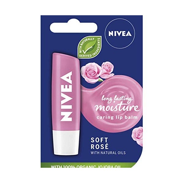 Nivea Lip Rose molle Blister pack de 3