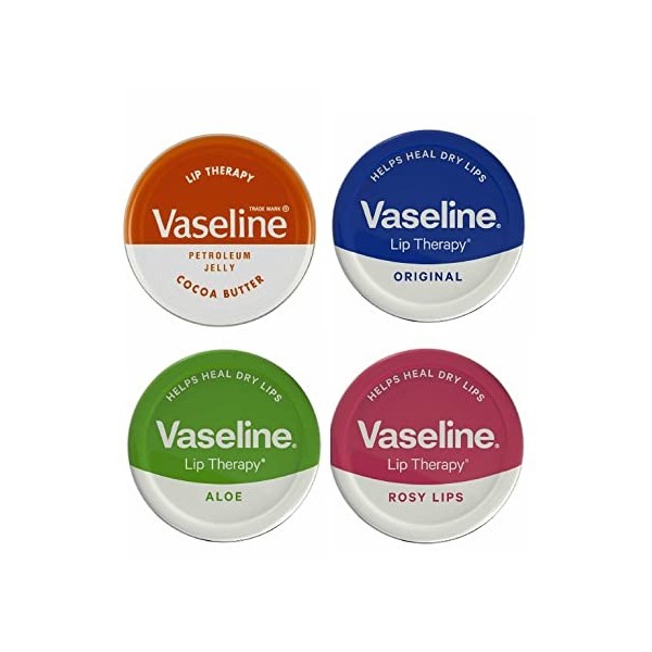 Vaseline Lip Therapy Baume pour les lèvres - 20 g - Beurre de cacao, aloès, Rosy Lips et saveur originale - Apaise les lèvres