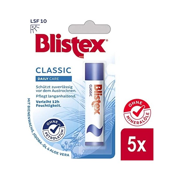 Blistex Classic Lot de 5 soins pour les lèvres