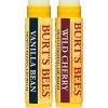 Burts Bees Baume à lèvres hydratant à la cerise sauvage et à la gousse de vanille pour unisexe 2 x 0,15 oz baume à lèvres