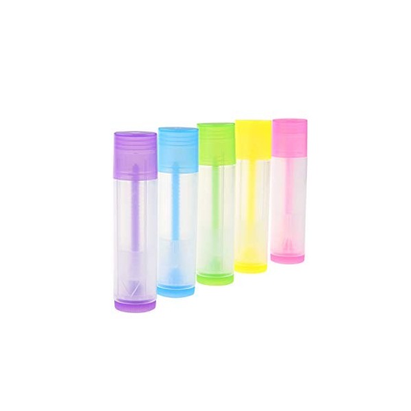 Tubes pour baume à lèvres - Paquet de 50 10x5 couleurs - Bricolage - 5,5 ml 3/16 oz - Inclut 50 autocollants pour baume à