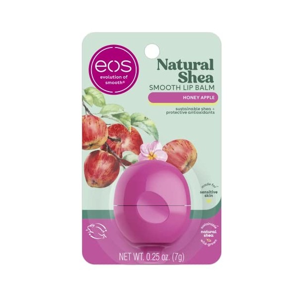 eos Baume à lèvres super doux au karité - Pomme miel - Hydration 24 heures - Soin des lèvres pour hydrater les lèvres sèches 