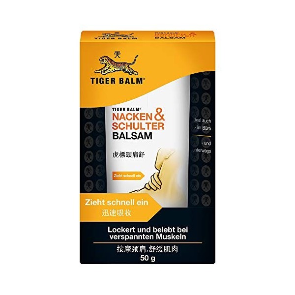 Tiger Balm Baume Naturel pour la Nuque et Les épaules, pour Les Cas de tensions dans la Zone du Cou et des épaules, pommade d