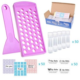 Kit de Bricolage pour baume à lèvres - Récipient de Remplissage Simple et spatule - 50 Tubes vides de baume à lèvres avec Cap