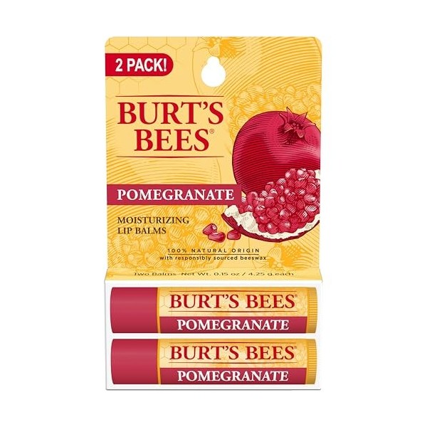 2 Pack of Replenishing Lip Balm with Pomegranate Oil by burts bees English Manual 