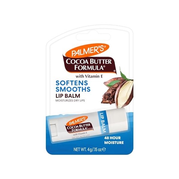 Palmers Baume Hydratant Soin pour les Lèvres au Pur Beurre de Cacao 4 g, Lot de 1