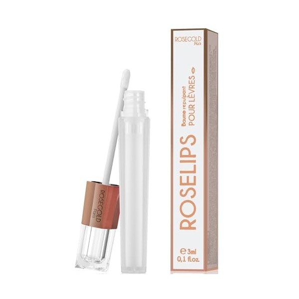 ROSEGOLD ROSELIPS Baume Nourrissant Repulpant à lacide hyaluronique pour Lèvres, Soin Levres Pulpeuses et Hydratées - 98% Na