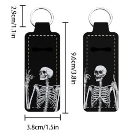FREEBLOSS 2Pcs Porte-glaçons tête de mort Porte-clé 1.5x3.8 pour baume à lèvres Pochette légère pour rouge à lèvres Pochett