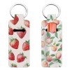 FREEBLOSS 2PC Porte-clés baume à lèvres Pince à baume à lèvres multifonctionnelle Porte-clés baume à lèvres motif fruits Port