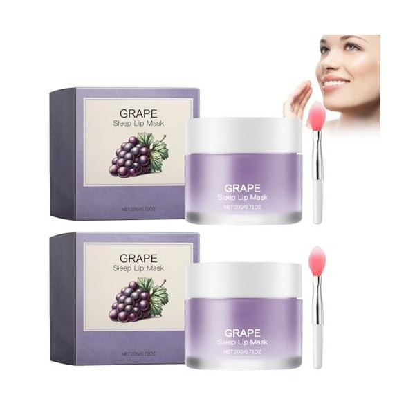 2 Pièces Masque Pour les Levres, Soin pour les Lèvres, Lip Sleeping Mask, Masque de Nuit pour les Lèvres, Exfoliation, Nourri