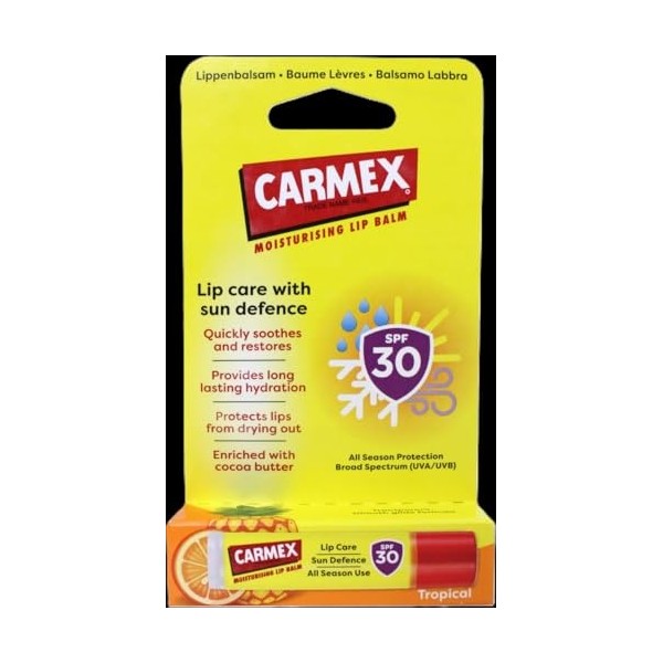 Carmex Baume à lèvres Sun Defence Tropical SPF30 4,25 g