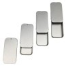 Lot de 4 boîtes rectangulaires de 10 ml avec couvercle coulissant – Mini bonbonnière/bonbons/baume à lèvres/pilules – Argent 