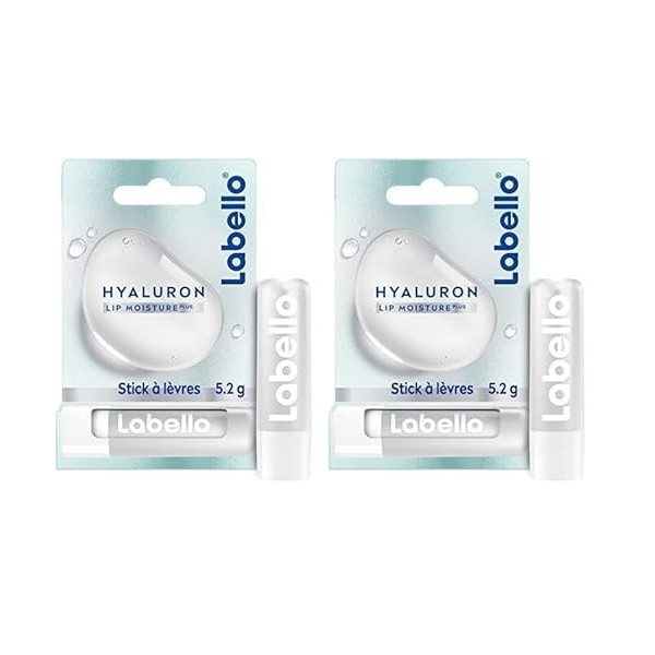 LABELLO Hydratant Hyaluron 1 x 5,2 g , Baume à lèvres à la formule ultra-hydratante et repulpante, Soin hydratant à l’Acide 