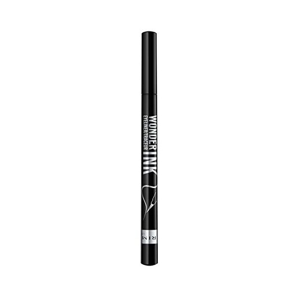 Rimmel - Eyeliner WonderInk - Waterproof - Longue tenue - Mate - Application facile - Noir 01 Black - 1 ml 0.03 FL OZ 