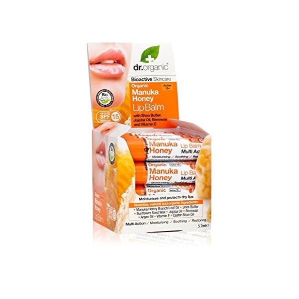 Dr. Organic Baume à lèvres Manuka Honey 91.2 g, Preis/100 g : 65.73 EUR