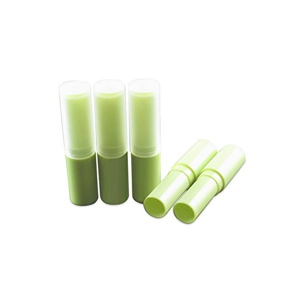 HugeStore Lot de Tubes vides en plastique, 4 ml, pour baume à lèvres, gloss à lèvres, avec bouchons, Plastique, Green, 100 Pc