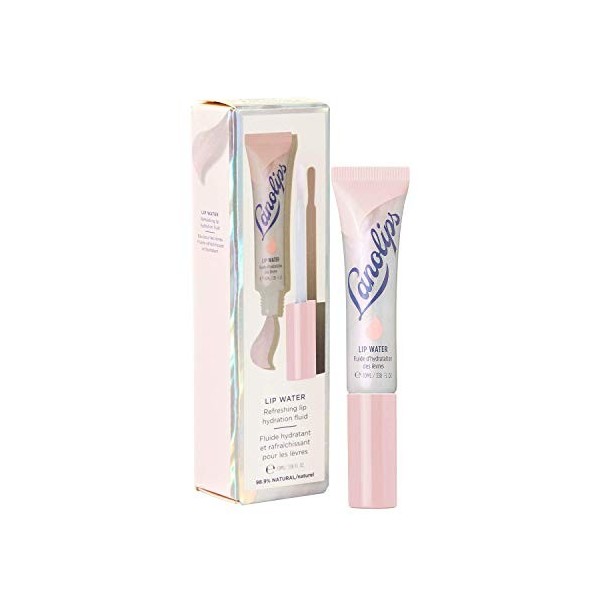 Lanolips Lanolin Lip Water – Sérum brillant à lèvres teinté – Baume à lèvres à lacide hyaluronique pour un éclat scintillant