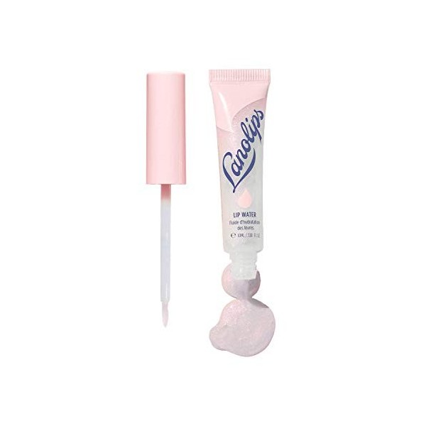 Lanolips Lanolin Lip Water – Sérum brillant à lèvres teinté – Baume à lèvres à lacide hyaluronique pour un éclat scintillant