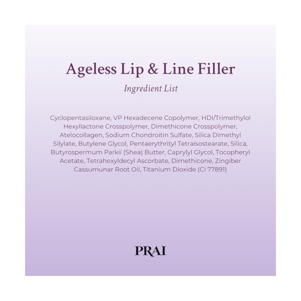 PRAI Beauty - Ageless Lip Line Filler - Lèvres repulpées, hydratées et dissimulées avec du beurre de karité et des vitamines 