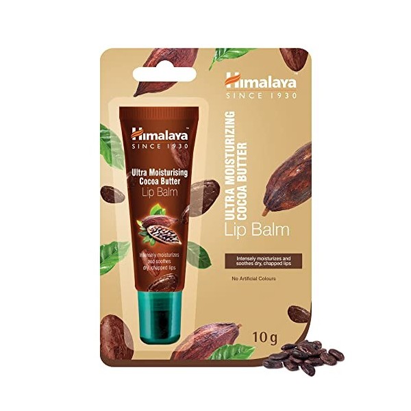 Himalaya Baume à lèvres moustachant en tube de cacao riche pour soin des lèvres 10 g