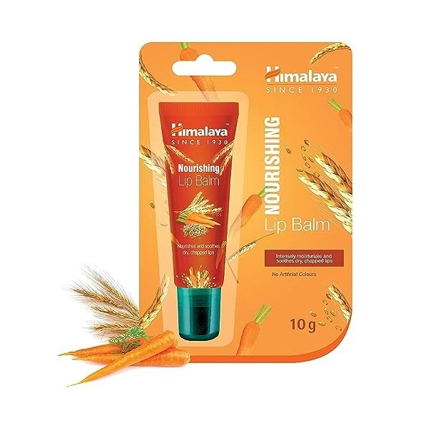 Himalaya Baume à lèvres nourrissant avec huile de germe de blé et huile de graines de carotte 10 g