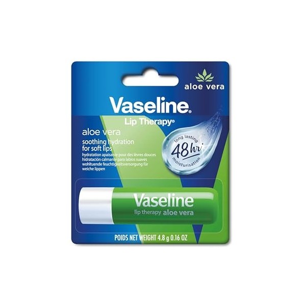 Vaseline Lip Therapy Aloe Vera | Baume à lèvres teinté | Rouge à lèvres à laloe vera et à la vitamine E Aloe Vera 1 x 4,8g 