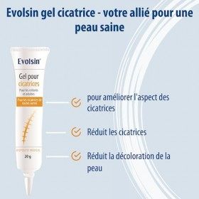 Evolsin - Gel cicatrice pour enfants & adultes - creme cicatrisante réduit la visibilité des cicatrices & diminue la tension 