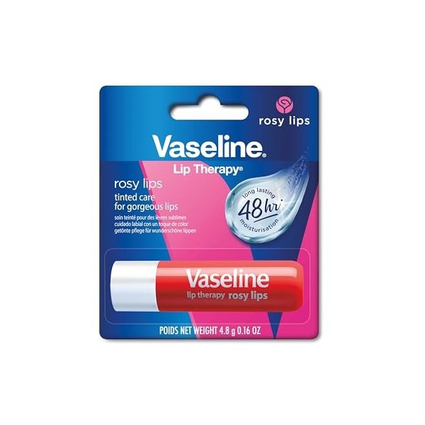 Vaseline Lip Therapy Rosy| Baume à lèvres teinté nourrissant | Hydratant pour les lèvres Rosy 1 Pièces 