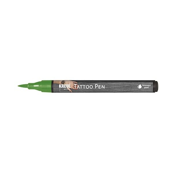 KREUL 62103 - Stylo de tatouage vert, épaisseur de trait 0,5-3 mm, encre cosmétique à base deau, dure jusquà 5 jours, testé