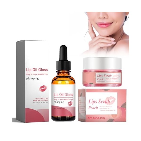 Lip Huile Essentielle Et Gommage Pour Les Lèvres, Huile Pour Le Soin Des Lèvres, Baume À Lèvres À La Pêche, Baume Lèvres, Hyd