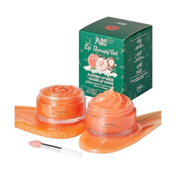 ANAiRUi Coffret soin des lèvres, baume à lèvres et gommage aux baies et à la vitamine C, spécial Noël - Baume à lèvres pour l