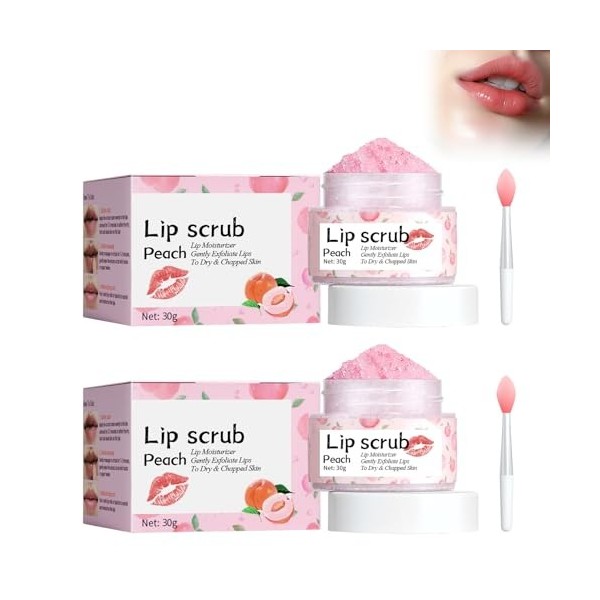 2 Pièces Gommage pour les Lèvres, Lip Scrub, Exfoliant pour les Lèvres Peut Réparer et Diminuer les Rides des Lèvres, pour él