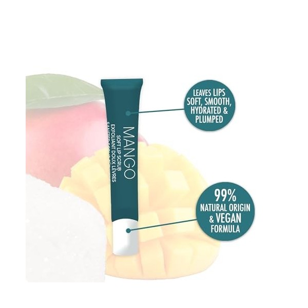 LAction Paris Gommage Doux pour les Lèvres, Gommage Exfoliant Doux aux Cristaux de Sucre Naturels pour des Lèvres Lissées, E