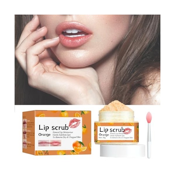 Gommage pour les Lèvres, Lip Scrub Exfoliant pour Les Lèvres Soins pour les Lèvres, Réparer et Diminuer les Rides des Lèvres 