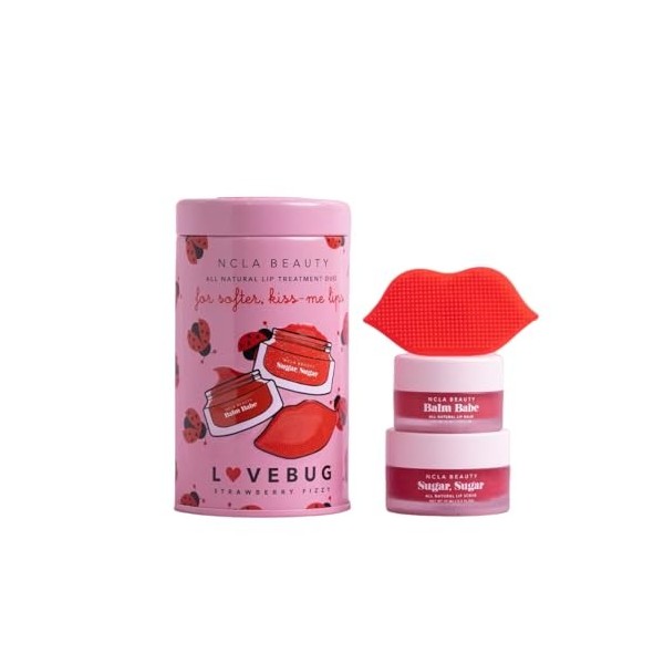 NCLA Beauty - Duo de Soins Gommage et Baume pour les Lèvres - LOVEBUG STRAWBERRY FIZZY