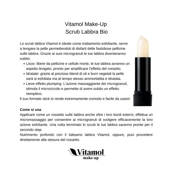 Vitamol Gommage Maquillage Naturale Labbra Esfoliante Idratante 4,5 gr.