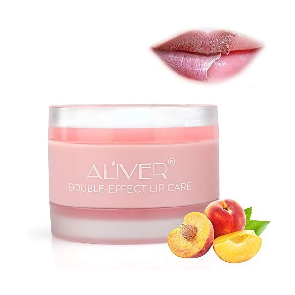 Masque à lèvres, masque de nuit à double effet, masque hydratant de nuit à la fraise, baume à lèvres de sommeil, lèvres exfol