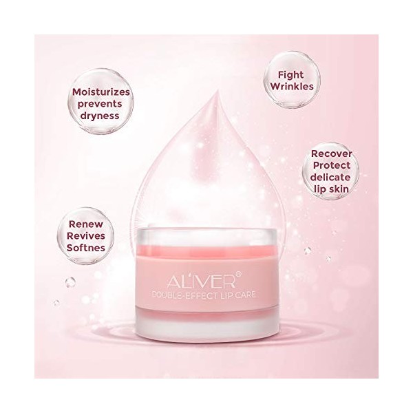 Masque à lèvres, masque de nuit à double effet, masque hydratant de nuit à la fraise, baume à lèvres de sommeil, lèvres exfol