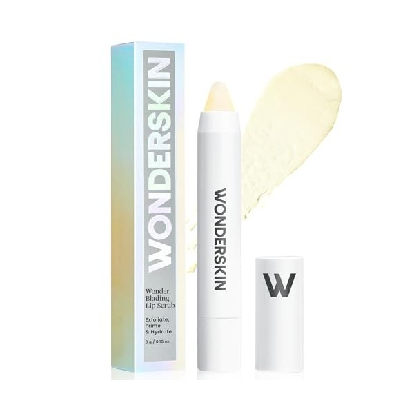 Wonderskin 3-en-1 Exfoliant à Lèvres, Exfoliant pour des lèvres douces et nourries, Exfoliant et Hydratant pour les Lèvres, T