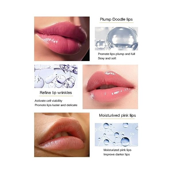 Lip Plumper, Lip Care Oil, Repulpeurs de Lèvres, Lip Gloss, rehausseur de lèvres pour des lèvres plus lisses, baume à lèvres 