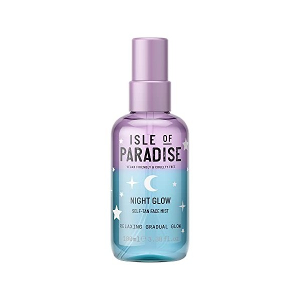 Isle of Paradise Night Glow Brume autobronzante graduelle pour le visage, 100 ml | Éclat progressif relaxant | Végétalien et 