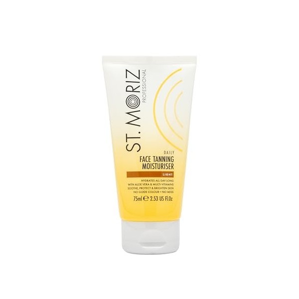 St Moriz Hydratant bronzant quotidien professionnel pour le visage avec aloe vera et vitamine E, faux bronzage végétalien pro