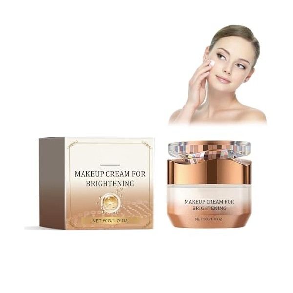 Crème de maquillage pour femme - Crème simple pour le visage - Crème paresseuse hydratante et éclaircissante - Crème correctr