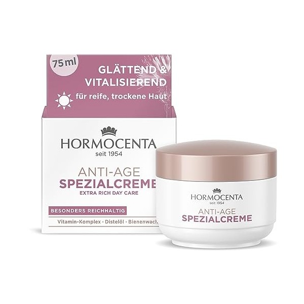 Hormocenta Crème spéciale anti-âge 75 ml – Soin anti-âge revitalisant avec complexe vitaminé, cire dabeille et huile de cart