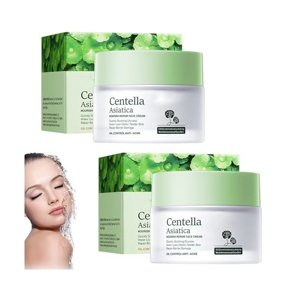 Crème Hydratante Riche Con de la Centella Asiatica, Centella Unscented Cream, Soin Hydratant pour le Visage Apaisant et Longu