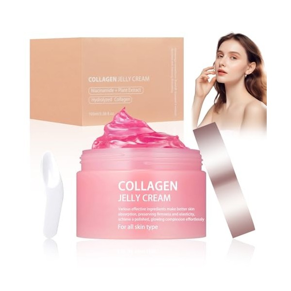 Crème à la Gelée de Collagène, Crème Hydratante pour le Visage au Collagène, Crème à la Gelée de Collagène, Crèmes Hydratante