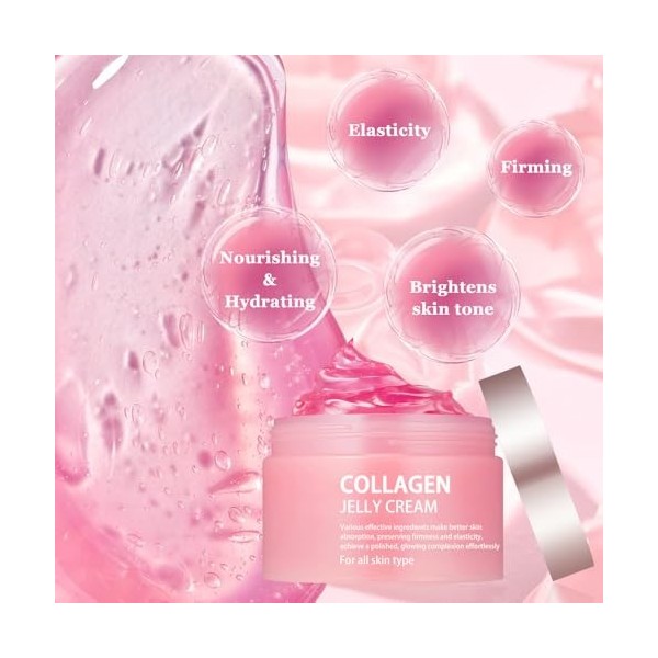 Crème à la Gelée de Collagène, Crème Hydratante pour le Visage au Collagène, Crème à la Gelée de Collagène, Crèmes Hydratante