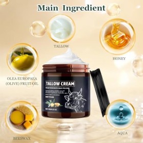 Crème Hydratante au Suif de Bœuf,Hydratation au Suif de Bœuf,Crème De Suif De Bœuf Bio,Crème Hydratante pour le Visage et le 