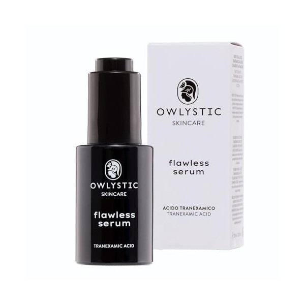 OWLYSTIC Sérum Anti-Taches Visage avec 3% dAcide Tranexamique et Acide Hyaluronique MADE IN ITALY - Puissante action anti-ta